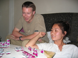 Matthew and Bonnie play Mah Jong