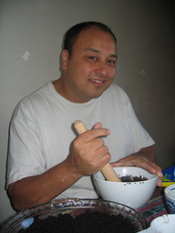 Crumbling Oreos into Pie Crust