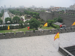Overlooking the wall from atop the north gate