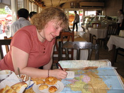 Bonnie B., pastries, and a map of Central Asia